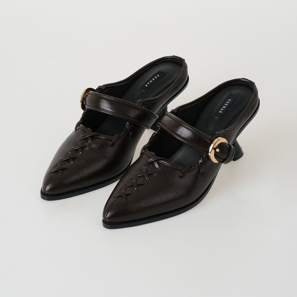 Helen Brown Heels Wanita