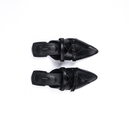 Emilia Black Mules - URBAN GRACE Series