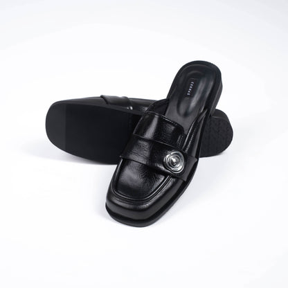 Chara Black Mules - URBAN GRACE Series