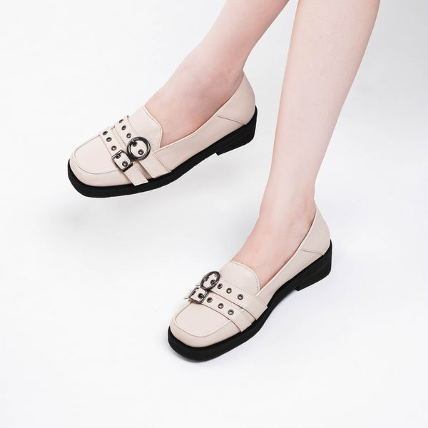 Agatha Cream Flat Shoes