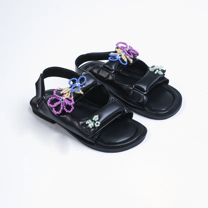 YORA Power Flower Series Black Sandal