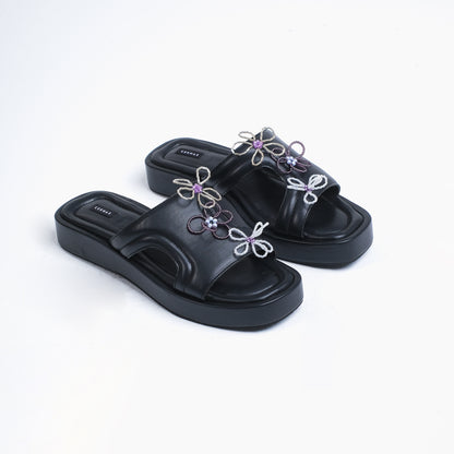 ZAMORA Power Flower Series Black Sandal