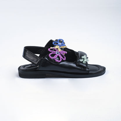 YORA Power Flower Series Black Sandal