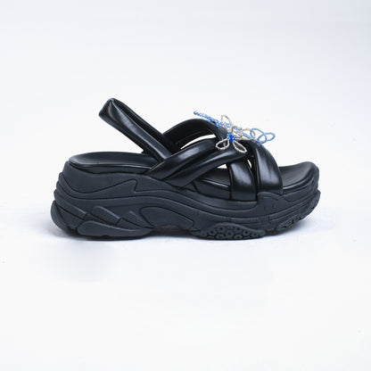 SERA Power Flower Series Black Platform Sandal