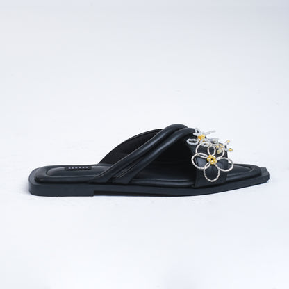 ZARA Power Flower Series Black Sandal