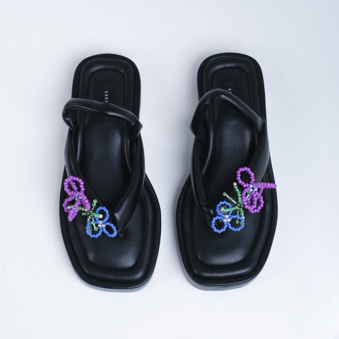 NALA Power Flower Series Black Sandal