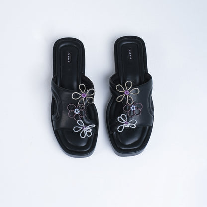 ZAMORA Power Flower Series Black Sandal