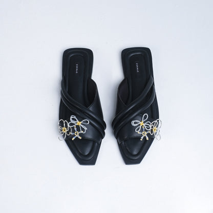 ZARA Power Flower Series Black Sandal