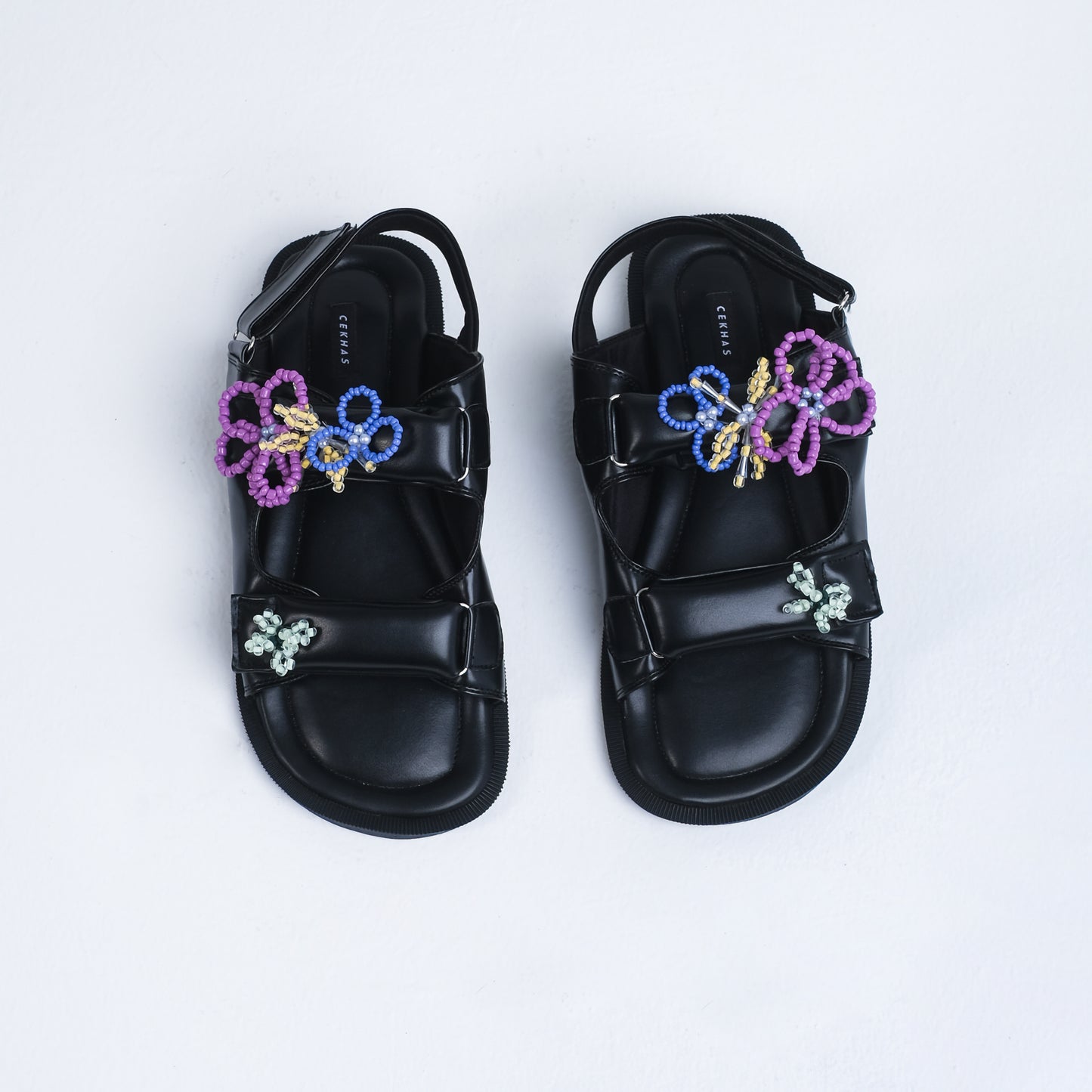 YORA Power Flower Series Black Sandal