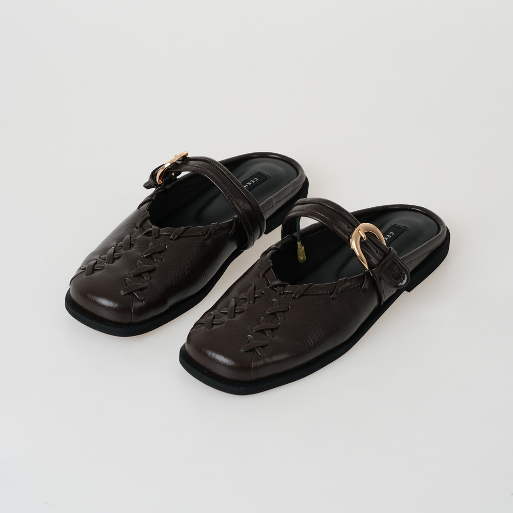 Carla Brown Mules Sandal Wanita