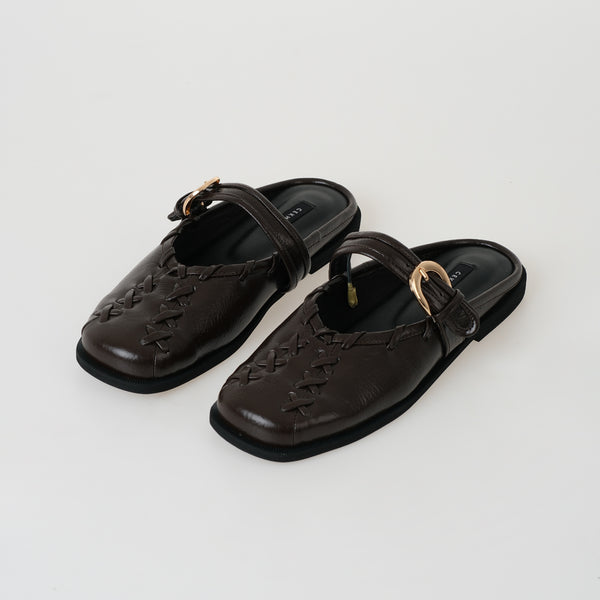 Carla Brown Mules Sandal Wanita