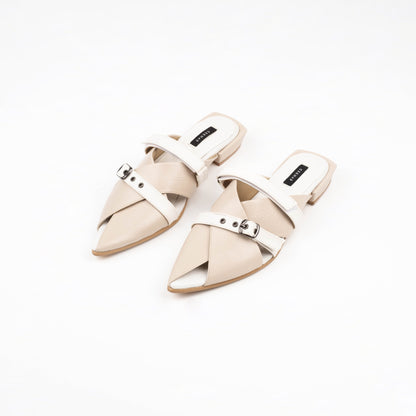 New Emilia Cream Stripes Mules - Urban Grace II