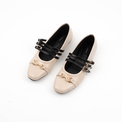 Madeline Cream Flat Shoes - Urban Grace II