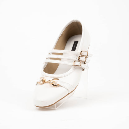 Madeline White Flat Shoes - Urban Grace II