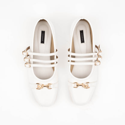 Madeline White Flat Shoes - Urban Grace II