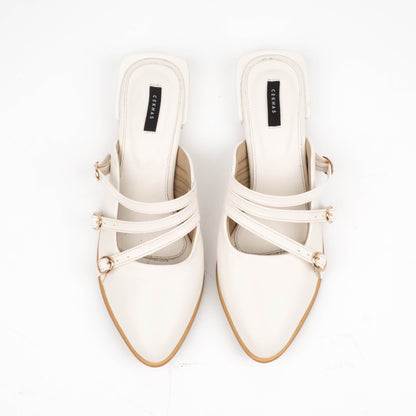 Leora White Mules - Urban Grace II