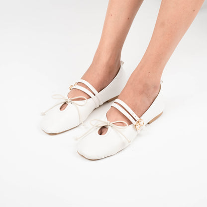 Camille White Flat Shoes - Urban Grace II