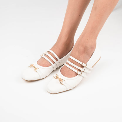 Madeline White Flat Shoes - Urban Grace II