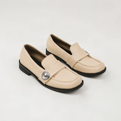 Mora Cream Flat Shoes - URBAN GRACE Series