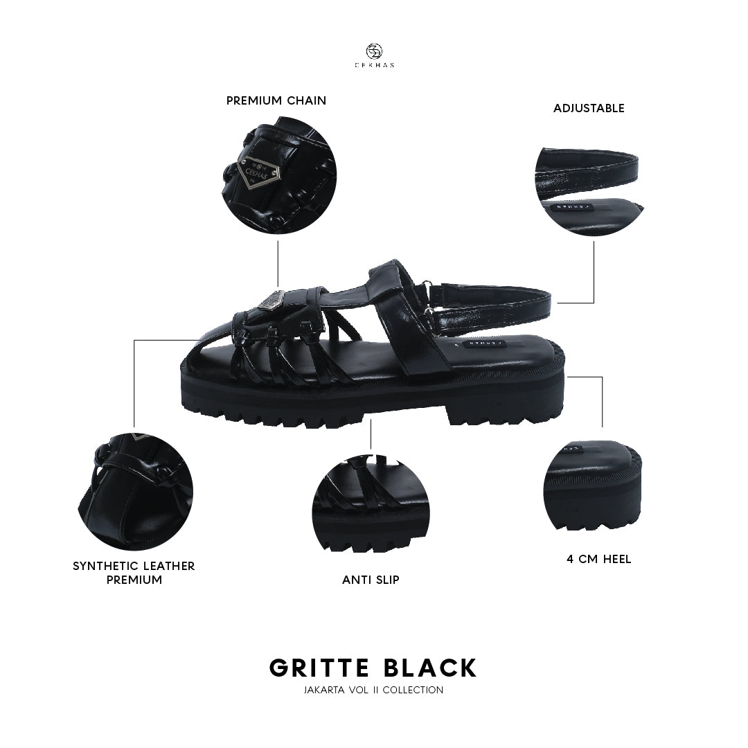 Gritte Black Sandal