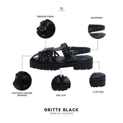 Gritte Black Sandal