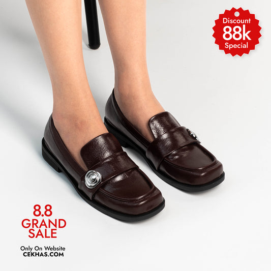 Mora Wood Flat Shoes - URBAN GRACE Series