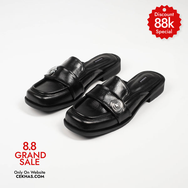 Chara Black Mules - URBAN GRACE Series