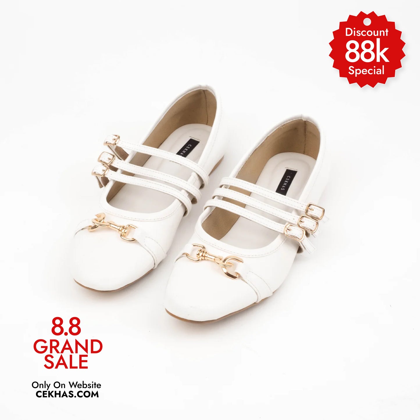 Madeline White Flat Shoes - Urban Grace II