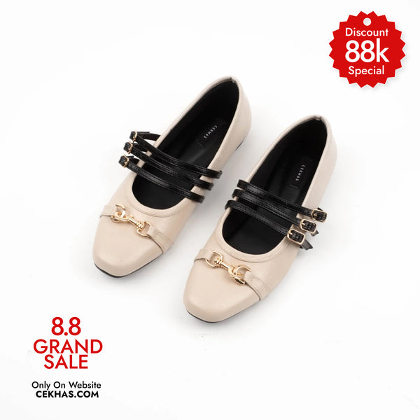 Madeline Cream Flat Shoes - Urban Grace II